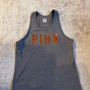 PINK by Victoria's Secret tank Rose gold SEQUINS PINK